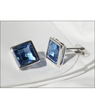 Boutons de manchette CRYSTAL BLEU