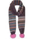 Wool knitted scarf PINK POMPOM 
