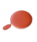 Leather round purse PANDERETA 