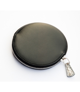 Round leather purse PANDERETA 