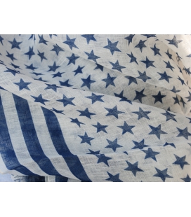 Echarpe lin motifs etoiles FLAG