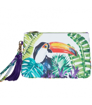 Pochette pompons TOUCAN