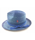 Chapeau Panama Fedora Bleu 