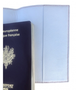Stamped leather passport cover ORANGE 