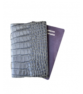 Porte Passeport cuir façon croco