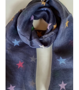 Foulard lin STARRY BLUE