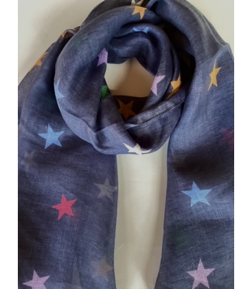 Foulard lin STARRY BLUE