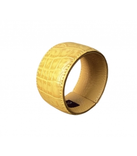 Manchette cuir jaune 